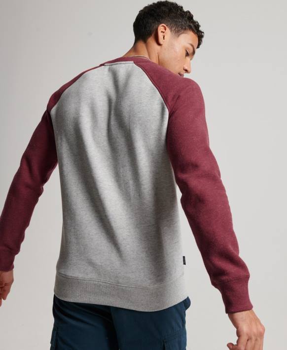 erkekler Superdry açık gri beyzbol ekibi sweatshirt NNTB699