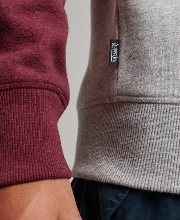 erkekler Superdry açık gri beyzbol ekibi sweatshirt NNTB699