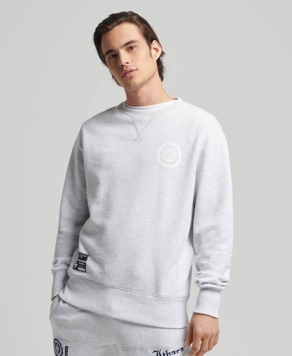 erkekler Superdry açık gri üniversite ark ekibi sweatshirt NNTB778