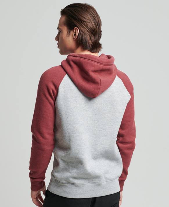 erkekler Superdry açık gri organik pamuk eski logo beyzbol kapşonlu NNTB746