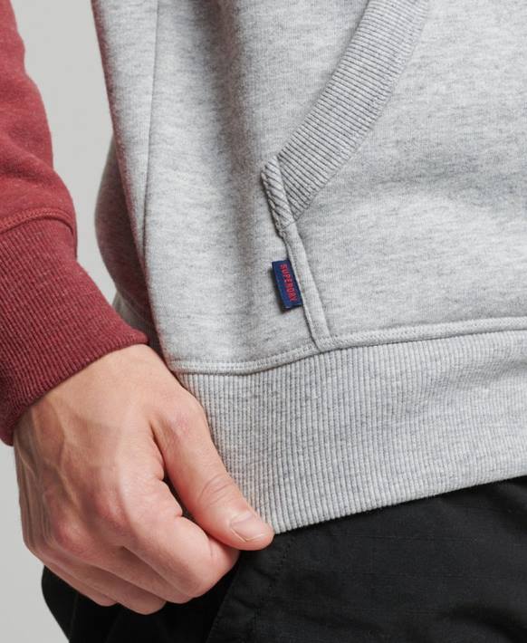 erkekler Superdry açık gri organik pamuk eski logo beyzbol kapşonlu NNTB746