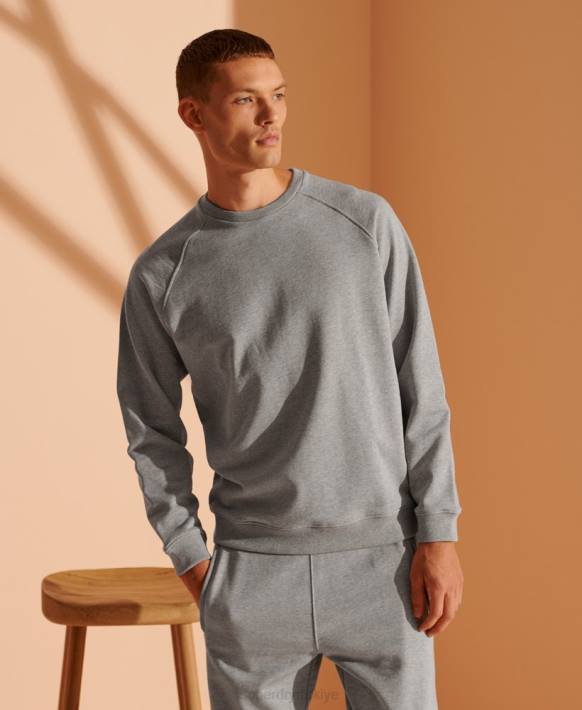 erkekler Superdry açık gri sınırlı sayıda organik pamuklu sweatshirt NNTB5220