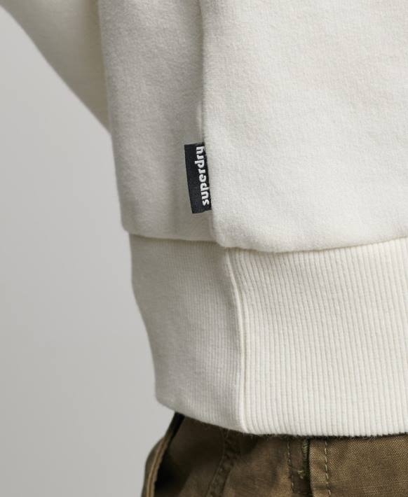 erkekler Superdry beyaz seyahat çıkartması mürettebat sweatshirt NNTB542