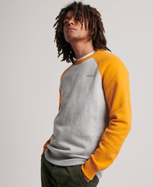 erkekler Superdry gri beyzbol ekibi sweatshirt NNTB564