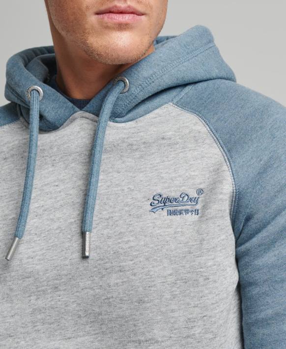 erkekler Superdry gri eski logo beyzbol kapşonlu NNTB766