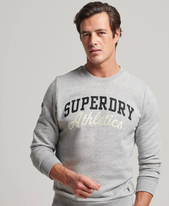 erkekler Superdry gri eski spor salonu atletik sweatshirt NNTB687