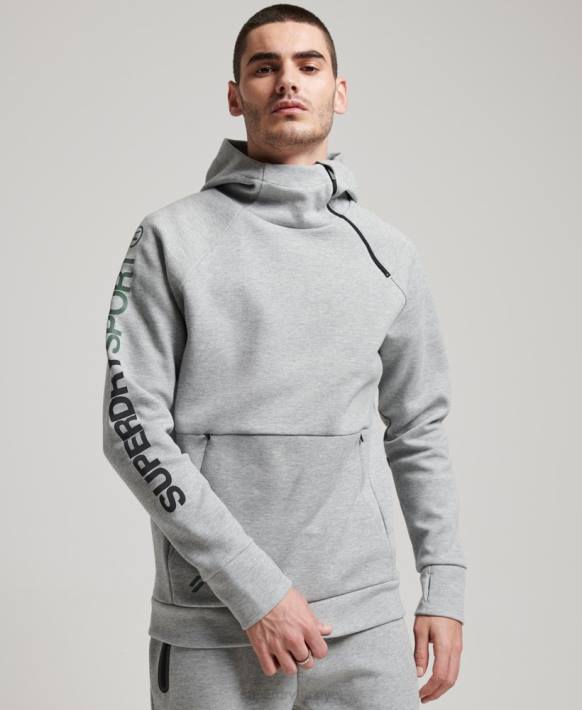 erkekler Superdry gri gymtech kapşonlu NNTB536