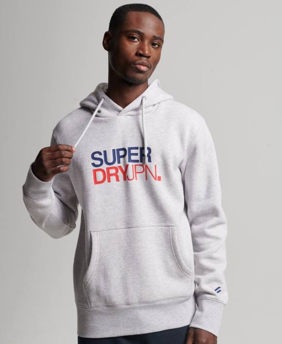 erkekler Superdry gri kod spor kapşonlu NNTB495