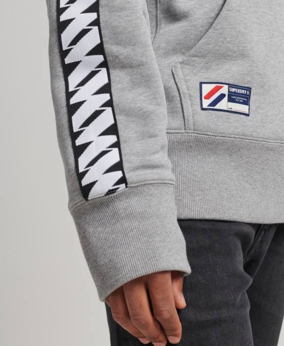 erkekler Superdry gri s logosu bant kapşonlu NNTB760