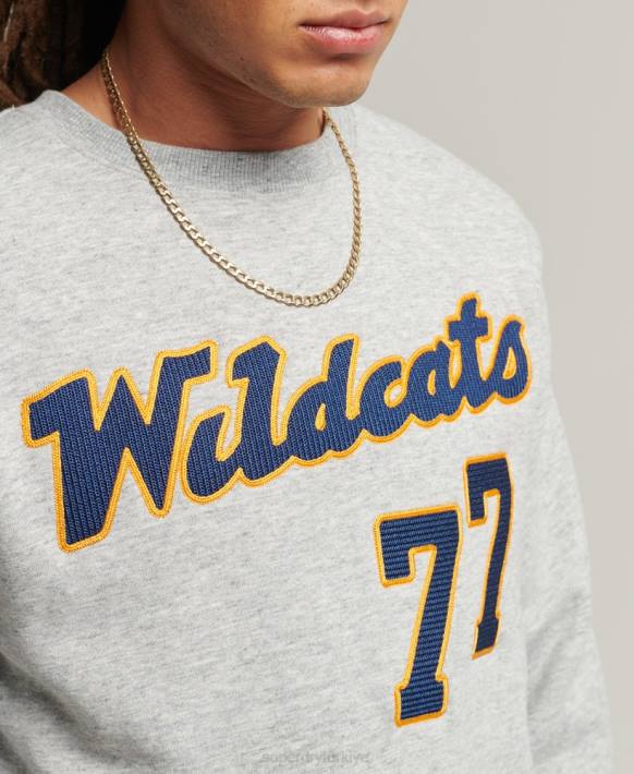 erkekler Superdry gri vintage kolej ekibi sweatshirt NNTB5078