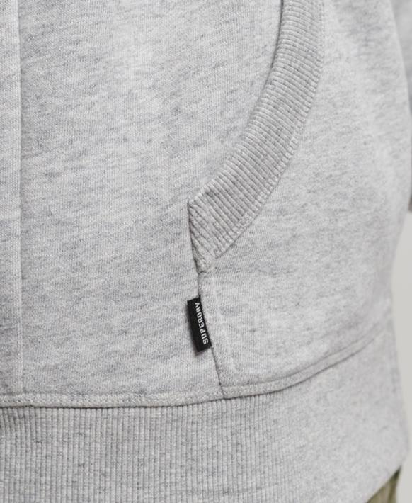 erkekler Superdry gri vintage logo işlemeli fermuarlı kapüşonlu svetşört NNTB792