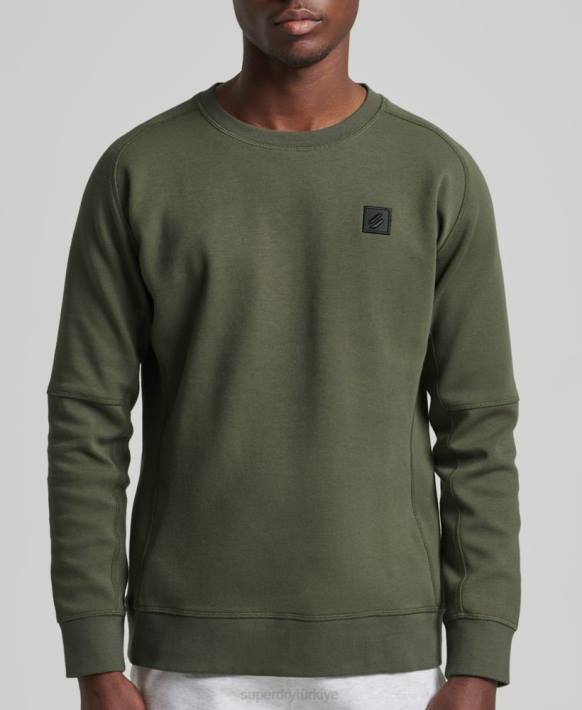 erkekler Superdry haki teknoloji ekibi sweatshirt NNTB5065