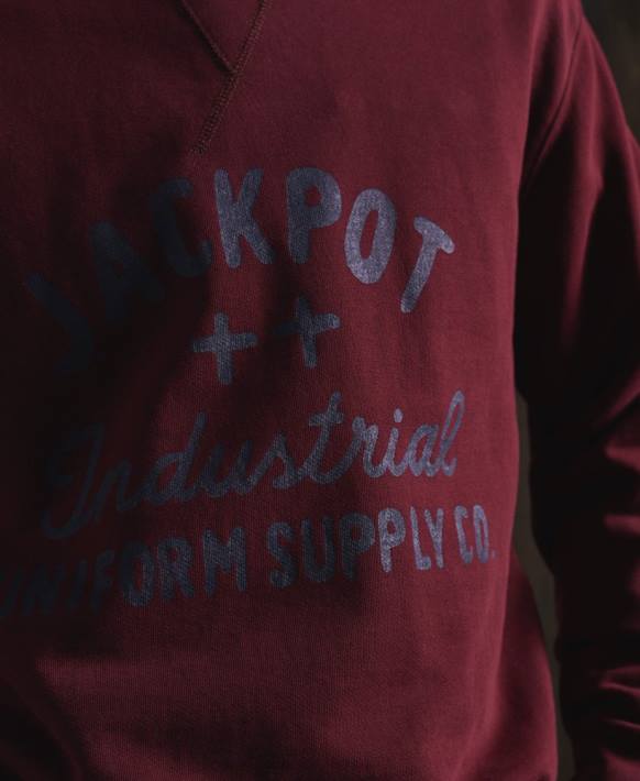 erkekler Superdry kırmızı sınırlı sayıda kuru grafik sweatshirt NNTB5236
