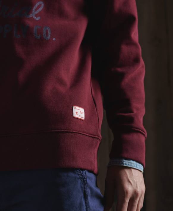 erkekler Superdry kırmızı sınırlı sayıda kuru grafik sweatshirt NNTB5236
