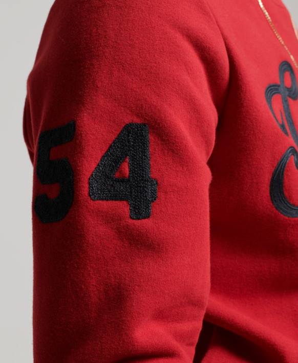 erkekler Superdry kırmızı vintage kolej ekibi sweatshirt NNTB549