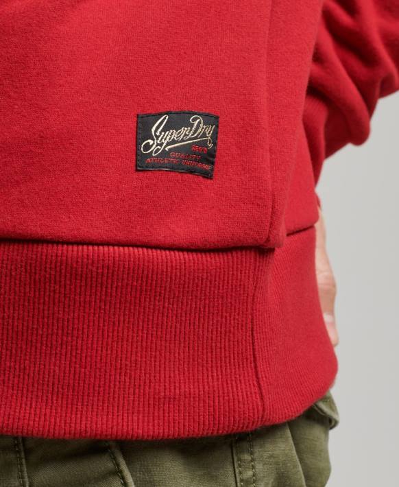 erkekler Superdry kırmızı vintage kolej ekibi sweatshirt NNTB549