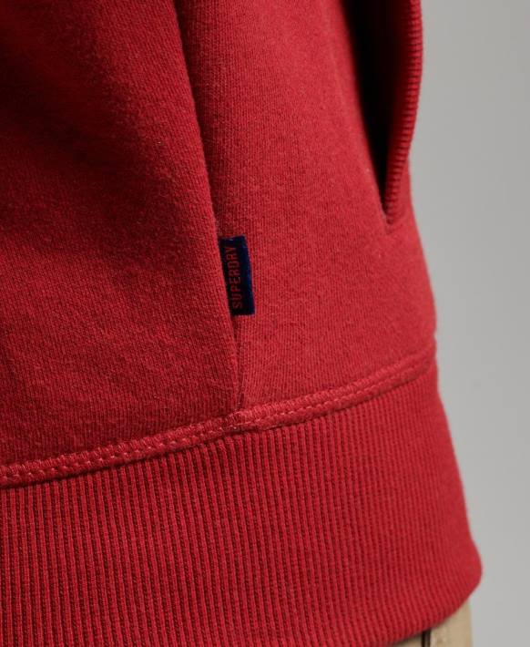 erkekler Superdry kırmızı vintage logo işlemeli fermuarlı eşofman üstü NNTB632