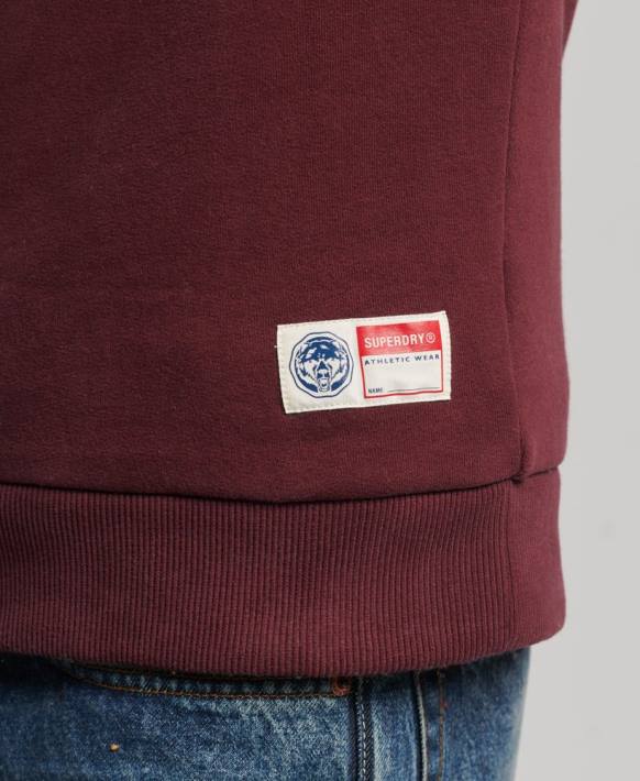 erkekler Superdry kırmızı vintage yazı stili kolej ekibi sweatshirt NNTB828