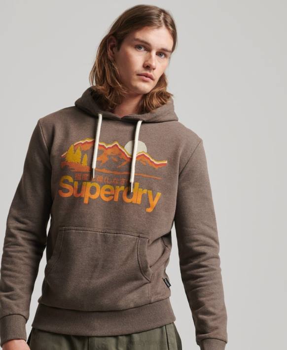 erkekler Superdry kahverengi harika açık havada kapşonlu NNTB688