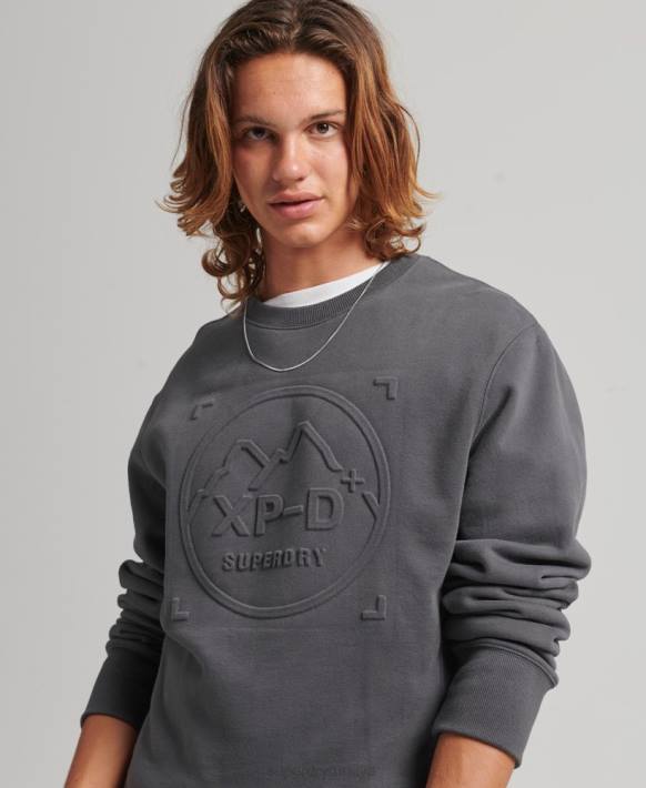 erkekler Superdry koyu gri sefer bol mürettebat sweatshirt NNTB5000