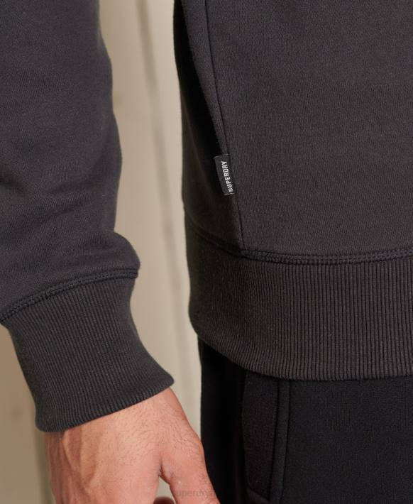 erkekler Superdry koyu gri vintage logo işlemeli mürettebat sweatshirt NNTB5214