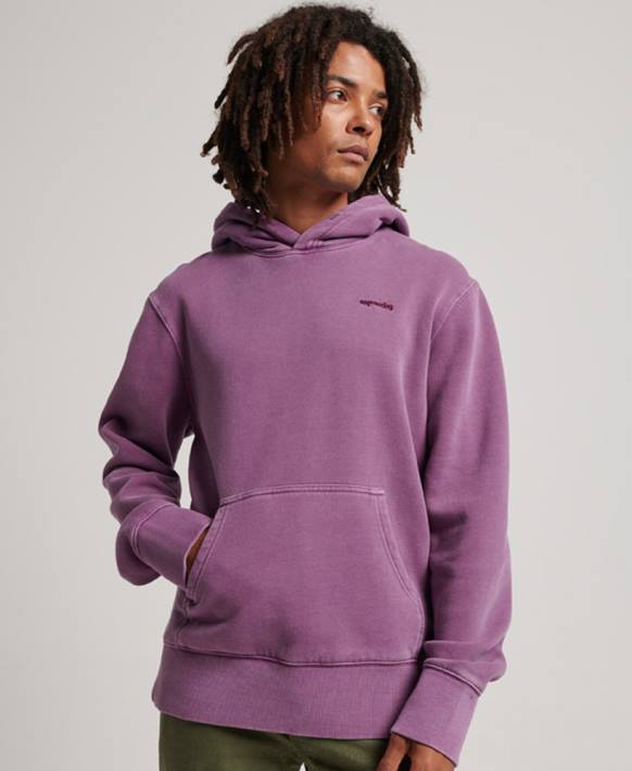 erkekler Superdry mor eski yıkanmış kapşonlu NNTB818