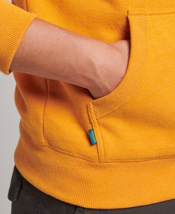 erkekler Superdry sarı organik pamuklu temel logolu kapşonlu NNTB517