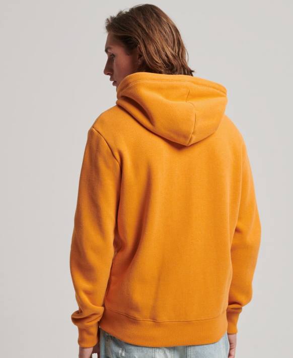 erkekler Superdry sarı vintage logo işlemeli fermuarlı kapüşonlu svetşört NNTB617