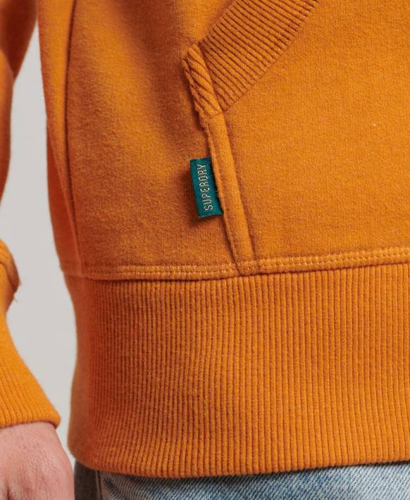erkekler Superdry sarı vintage logo işlemeli fermuarlı kapüşonlu svetşört NNTB617