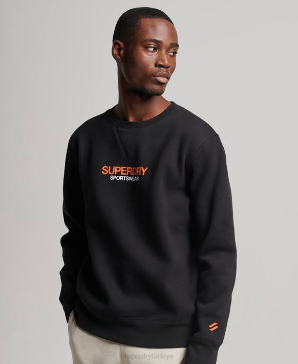 erkekler Superdry siyah kod spor ekibi sweatshirt NNTB630