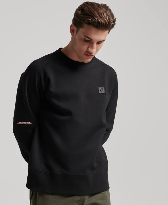 erkekler Superdry siyah teknoloji ekibi sweatshirt NNTB504