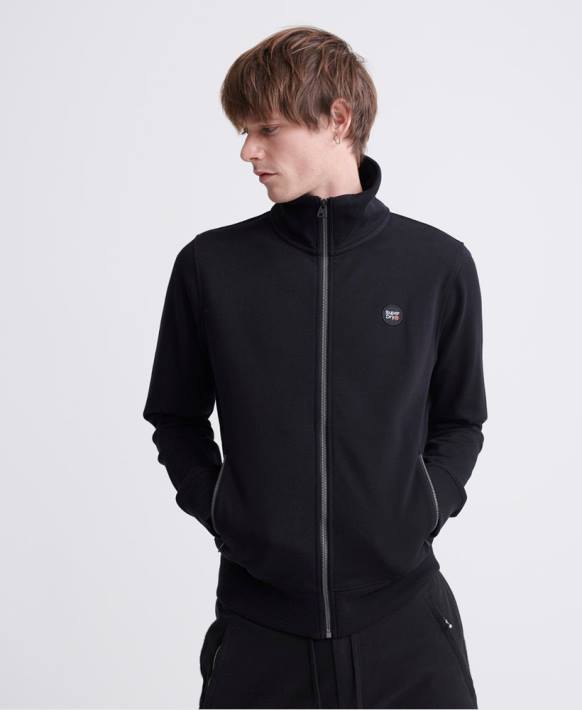 erkekler Superdry siyah toplu geridöngü parça üstü NNTB876