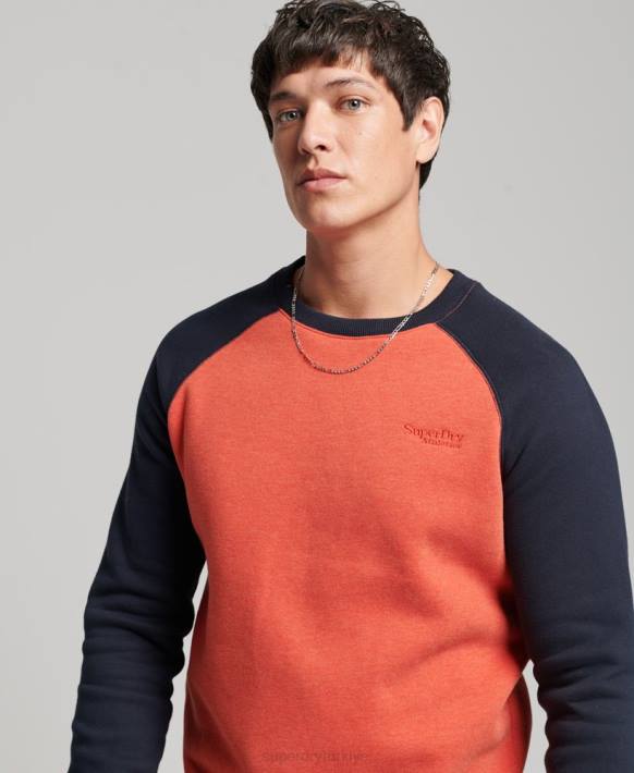 erkekler Superdry turuncu beyzbol ekibi sweatshirt NNTB700