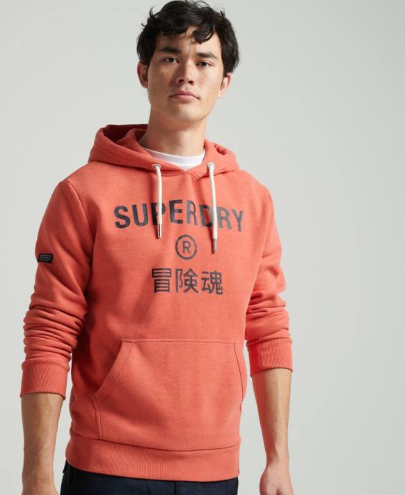 erkekler Superdry turuncu şirket logosu marn kapşonlu NNTB5131