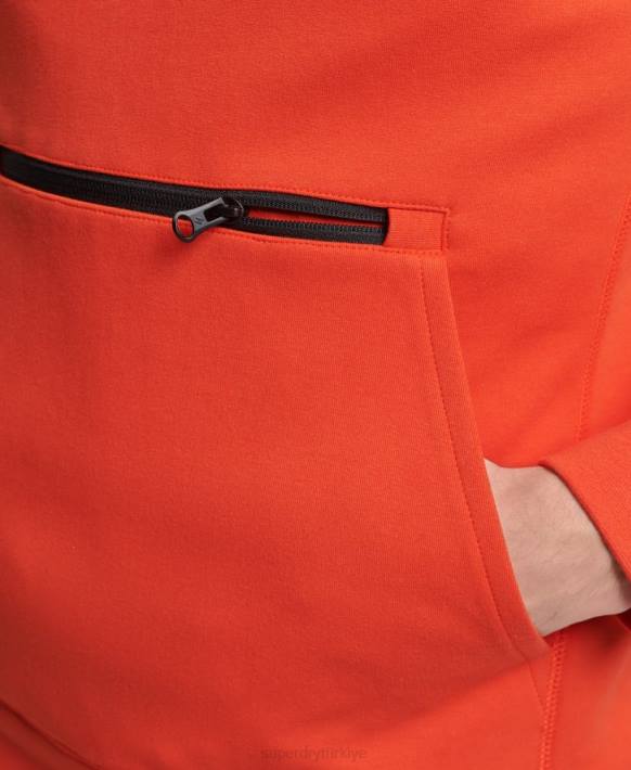 erkekler Superdry turuncu teknoloji kapşonlu NNTB829