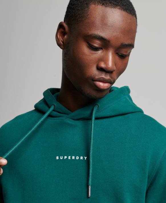 erkekler Superdry yeşil kod fazlası logolu kapşonlu NNTB482