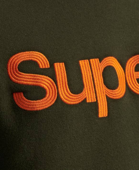 erkekler Superdry yeşil vintage klasik ekip sweatshirt NNTB5149