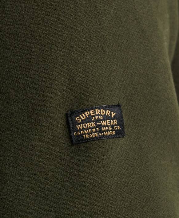 erkekler Superdry yeşil vintage klasik ekip sweatshirt NNTB5149