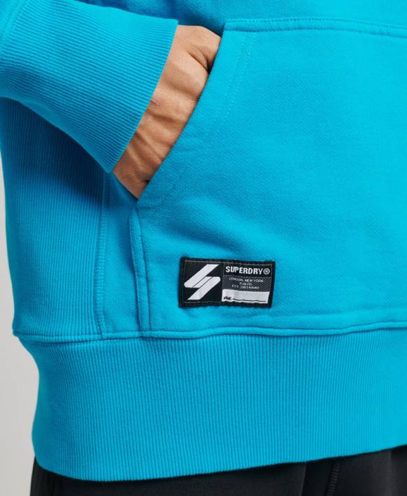 kadınlar Superdry mavi kod yarım ton gevşek kapşonlu NNTB6119