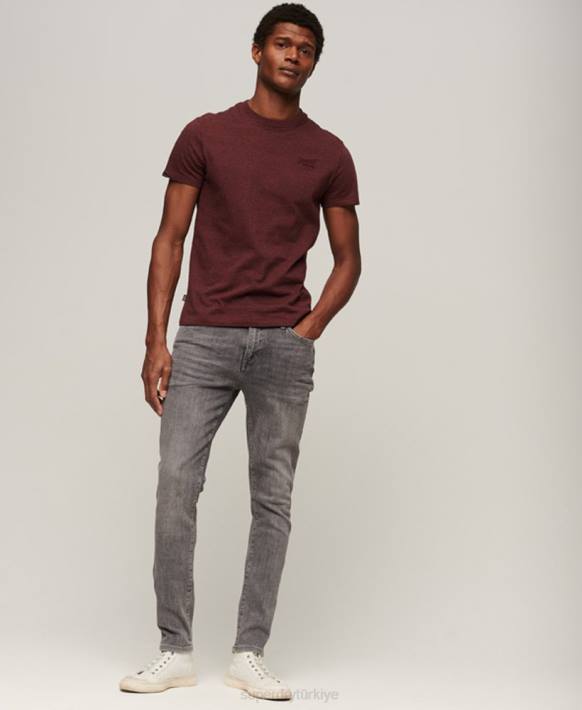 erkekler Superdry gri eski sıska kot NNTB1213