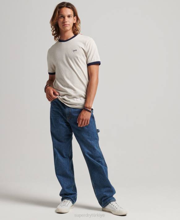 erkekler Superdry koyu mavi organik pamuklu marangoz kot NNTB1215