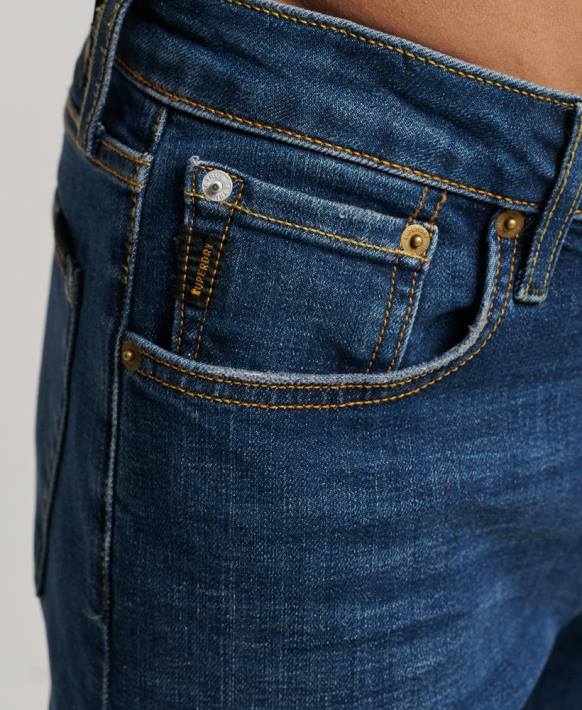 erkekler Superdry mavi organik pamuklu ince kot NNTB1209