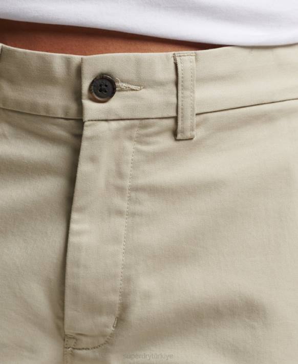 erkekler Superdry bej ince konik streç chino NNTB69