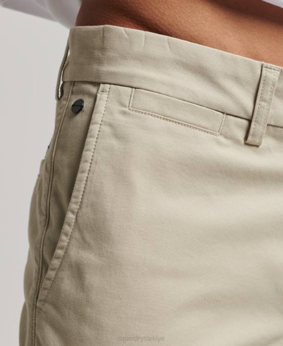erkekler Superdry bej ince konik streç chino NNTB69