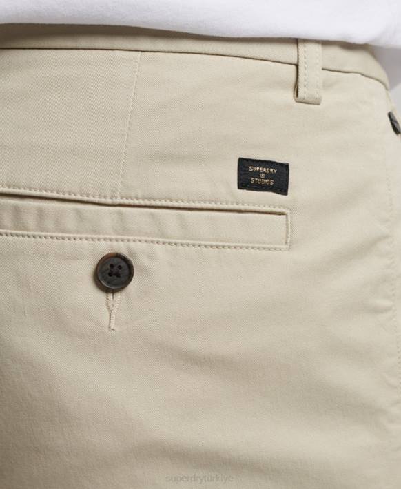 erkekler Superdry bej ince konik streç chino NNTB69