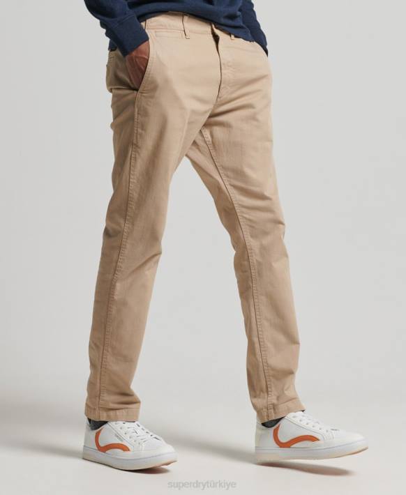 erkekler Superdry bej memurlar ince chino pantolon NNTB6474