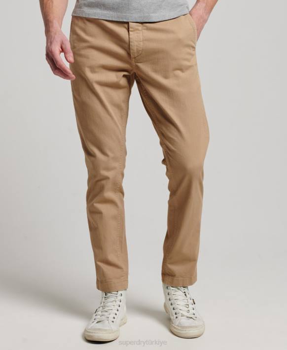 erkekler Superdry bej memurlar ince chino pantolon NNTB91