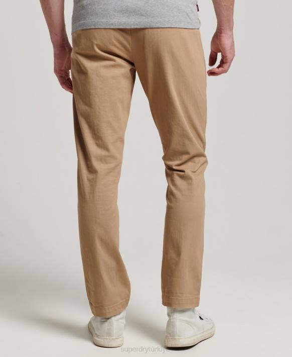 erkekler Superdry bej memurlar ince chino pantolon NNTB91