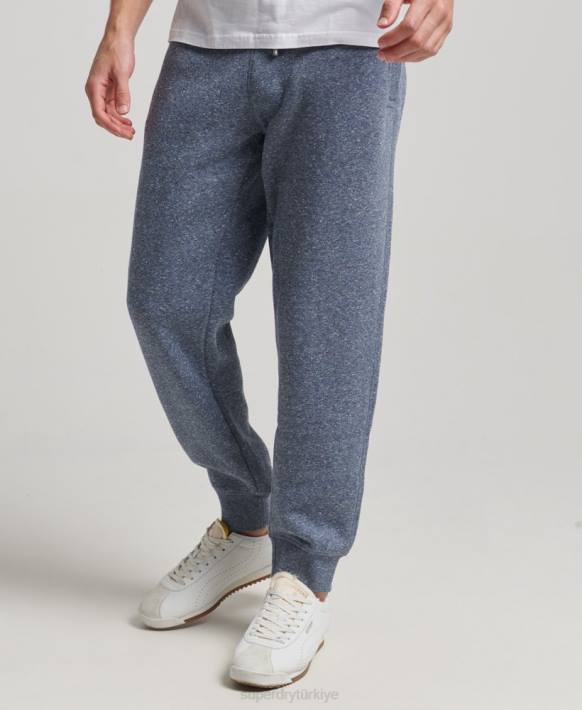 erkekler Superdry mavi vintage logo işlemeli jogger pantolon NNTB6484