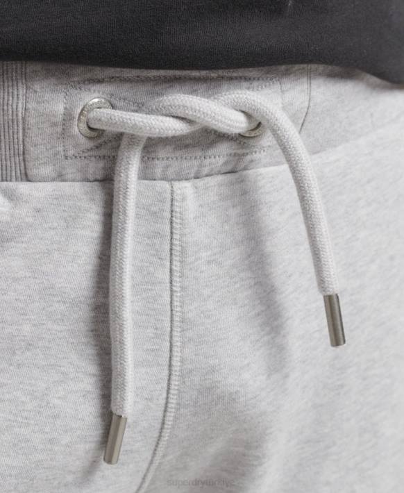 erkekler Superdry açık gri organik pamuklu eski logo jarse şort NNTB327